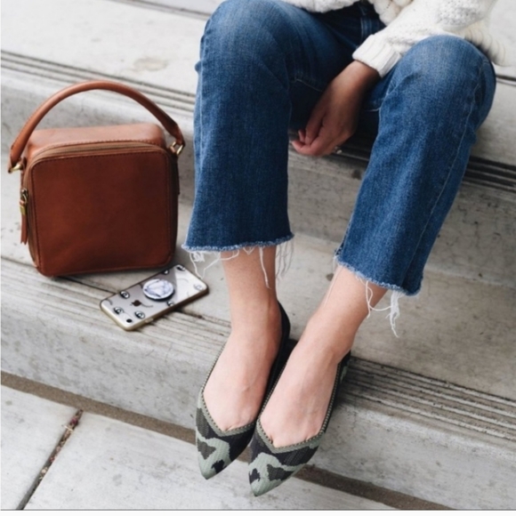 Rothy's Shoes - Rothy's The Point, Camo, Olive Green, Flats, Slip-ons,  Sz. 6